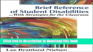 Read Brief Reference of Student Disabilities: ...With Strategies for the Classroom Ebook Free