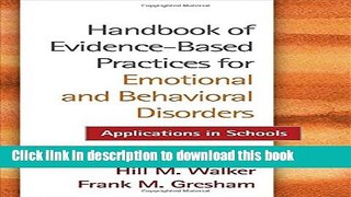 Read Handbook of Evidence-Based Practices for Emotional and Behavioral Disorders: Applications in