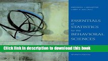 Read Essentials of Statistics for the Behavioral Sciences (PSY 200 (300) Quantitative Methods in