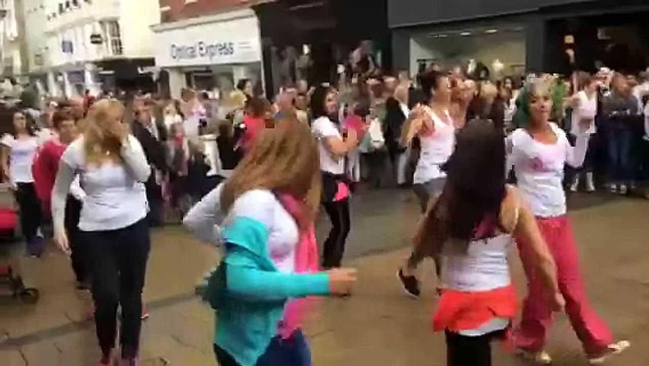 Zumba Flash Mob for breast cancer awareness 10/10/16