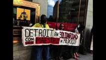 Protest for teachers in Mexico in Detroit