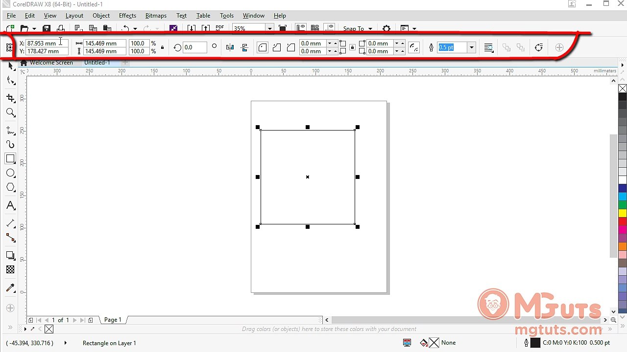 Everything about CorelDraw X8 Rectangle tool