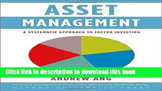 Read Asset Management: A Systematic Approach to Factor Investing (Financial Management Association