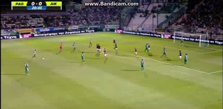 Panathinaikos Big chance to score - Panathinaikos 0-0 AIK - 28-07-2016
