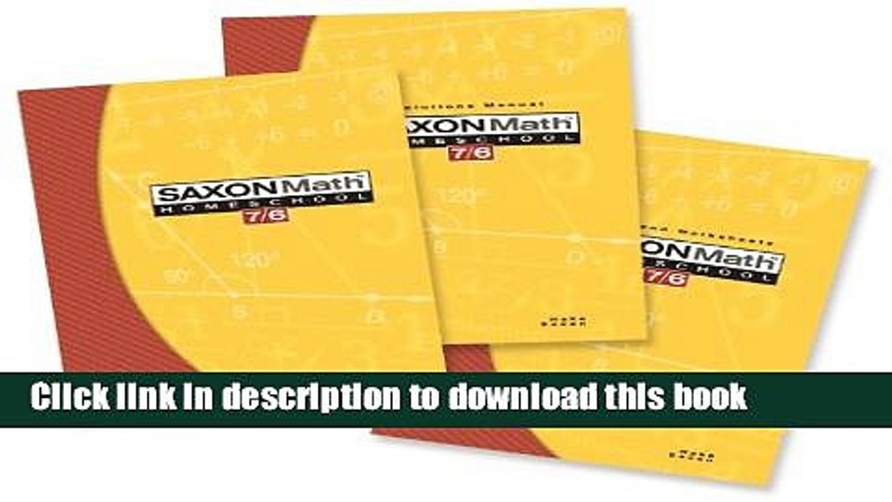 Read Saxon Math 7/6: Homeschool Set/Box Ebook Free