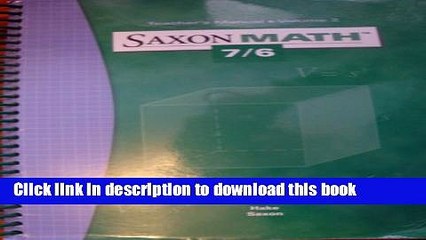 Read Saxon Math 7/6 - Teacher s Manual, Volume 2 PDF Online