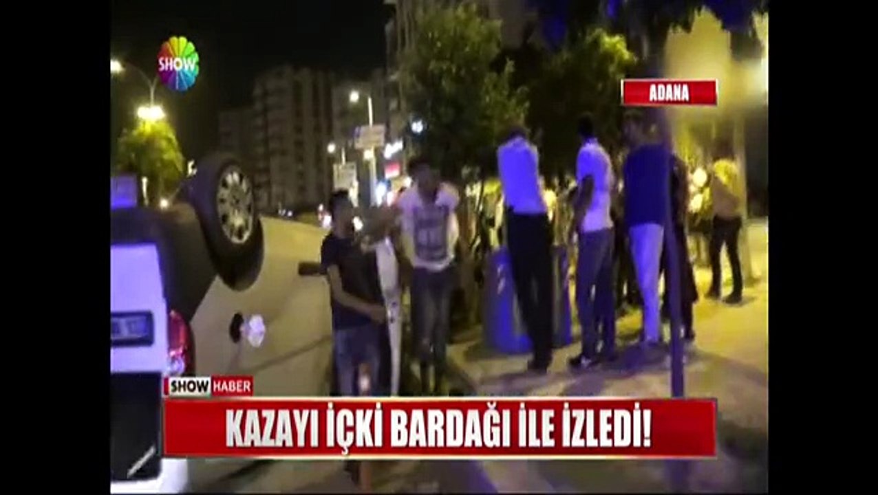 Kazayı içki bardağı ile izledi! - YouTube