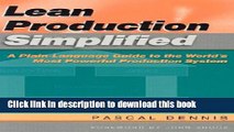 Read Lean Production Simplified: A Plain-Language Guide to the World s Most Powerful Production