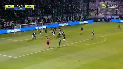 Rodrigo Moledo GOAL - Panathinaikos 1-0 AIK - 28.07.2016