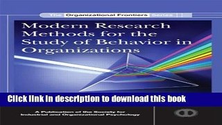 Download Books Modern Research Methods for the Study of Behavior in Organizations (SIOP