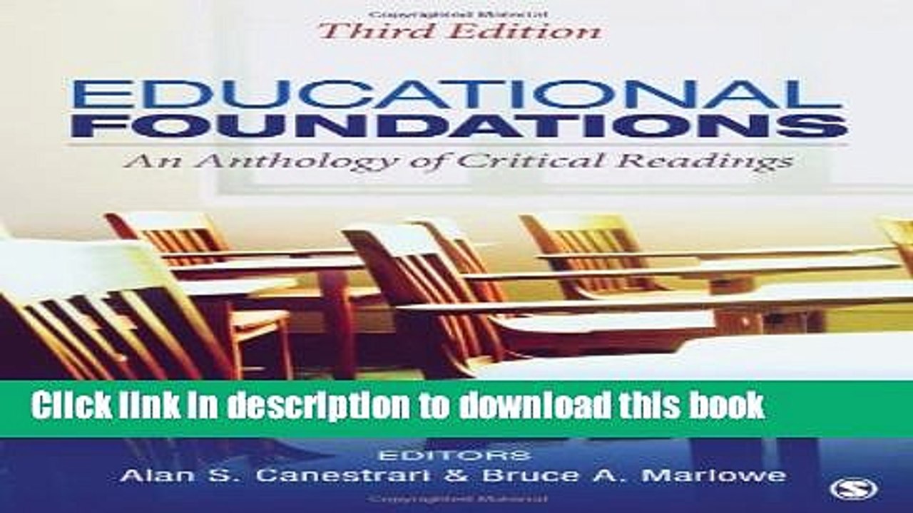 Download Educational Foundations: An Anthology of Critical Readings  PDF Free