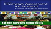 Download Classroom Assessment for Students in Special and General Education (3rd Edition)  Ebook