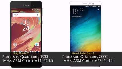Sony Xperia E5 vs Xiaomi Redmi Note 3
