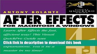 Download After Effects 4.1 for Macintosh and Windows: Visual QuickPro Guide Ebook Online