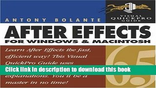 Download After Effects 6.5 for Windows and Macintosh: Visual QuickPro Guide Ebook Free