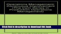 Read Operations Management: Continuous Improvement (The Irwin Series in Production Operations