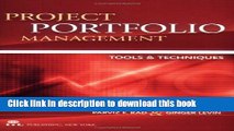 Read Project Portfolio Management Tools   Techniques Ebook Free