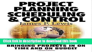 Read Project Planning,  Scheduling   Control, 3rd Edition  PDF Online