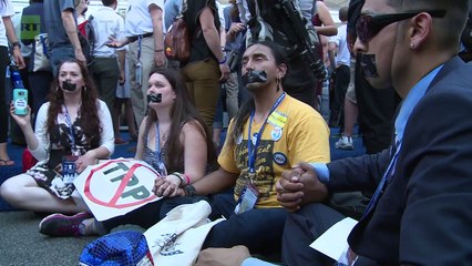 Sanders Supporters Tape their Mouths in Protest for Fair Election