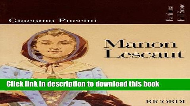 Download Puccini - Manon Lescaut: Opera Full Score PDF Free