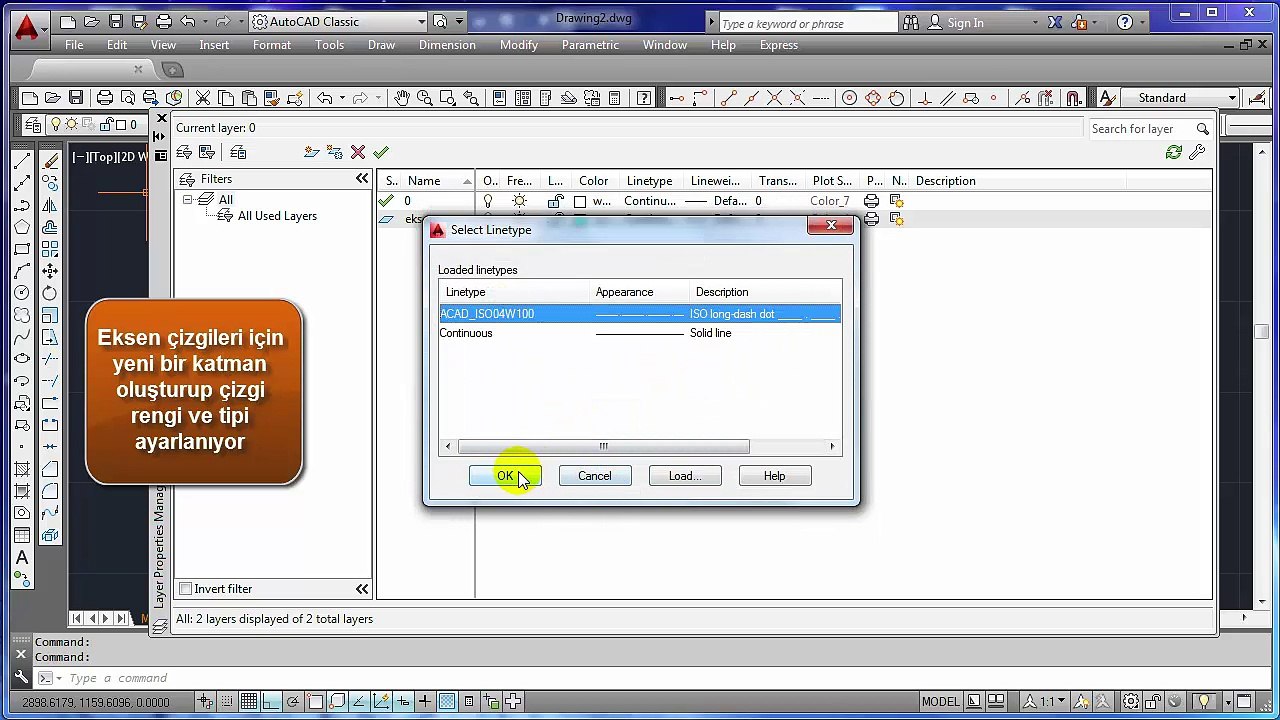 AutoCAD 2 boyutlu çizim uygulamaları-2