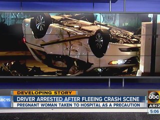 Driver arrested after fleeing scene of a crash that sent pregnant woman to hospital