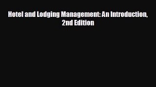 EBOOK ONLINE Hotel and Lodging Management: An Introduction 2nd Edition  BOOK ONLINE