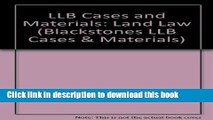 Read LLB Cases and Materials: Land Law Ebook Free