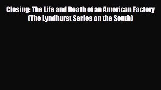 behold Closing: The Life and Death of an American Factory (The Lyndhurst Series on the South)