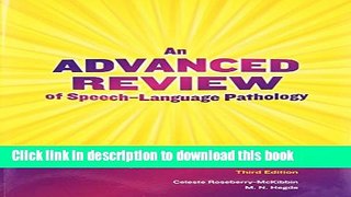 Download Books An Advanced Review of Speech-Language Pathology, 3rd Edition PDF Online