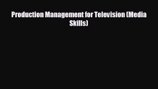 behold Production Management for Television (Media Skills)