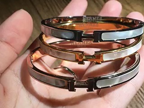 Hermes H Bracelet Yellow gold White Gold Pink Gold with White Mother Of Pearl