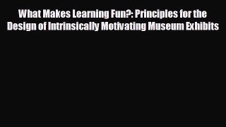 there is What Makes Learning Fun?: Principles for the Design of Intrinsically Motivating Museum