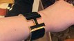 Hermes H Clic Clac H Extra Wide Enamel Bracelet PM Black With Yellow Gold