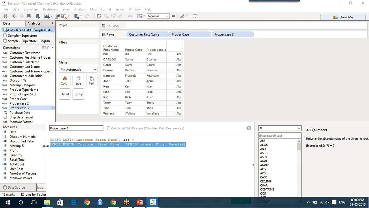 Tableau Calculated Fields & LOD Part 1