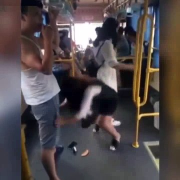 Crazy Girl Pulls Down Guy's Pants While Falling