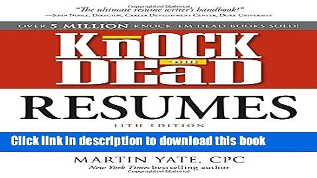 [Read PDF] Knock em Dead Resumes: A Killer Resume Gets More Job Interviews! Full EBook