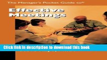 Ebook The Managers Pocket Guide to Effective Meetings Full Online