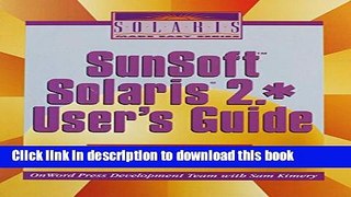 Read SunSoft Solaris 2 User s Guide Ebook Free