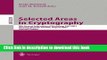 Read Selected Areas in Cryptography: 8th Annual International Workshop, SAC 2001 Toronto, Ontario,