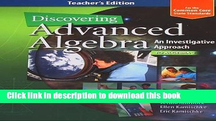 Read Discovering Advanced Algebra, Level 2: An Investigative Approach, Teacher s Edition  Ebook