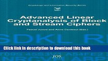 Download Advanced Linear Cryptanalysis of Block and Stream Ciphers Ebook Online