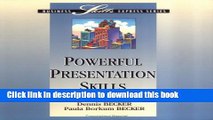 Read Books Powerful Presentation Skills (BUSINESS SKILLS EXPRESS SERIES) E-Book Free