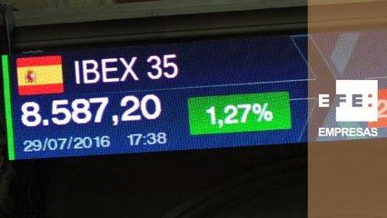 La Bolsa española sube el 1,27 % y se acerca a los 8.600 aupada por la banca