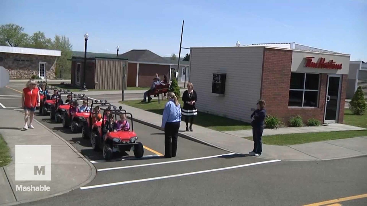 This mini kid village is teaching youngsters about safety hazards