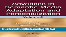 Read Advances in Semantic Media Adaptation and Personalization, Volume 2 Ebook Free
