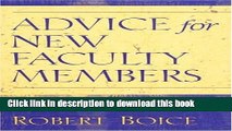 Read Books Advice for New Faculty Members E-Book Free