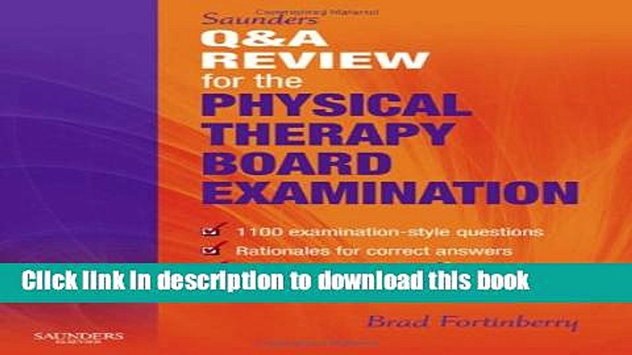 Download Books Saunders  Q and A Review for the Physical Therapy Board Examination E-Book Free
