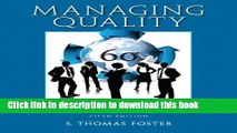 Read Books Managing Quality: Integrating the Supply Chain (5th Edition) ebook textbooks