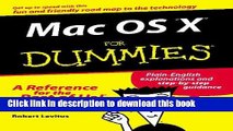 Download MacOS X For Dummies  Ebook Online